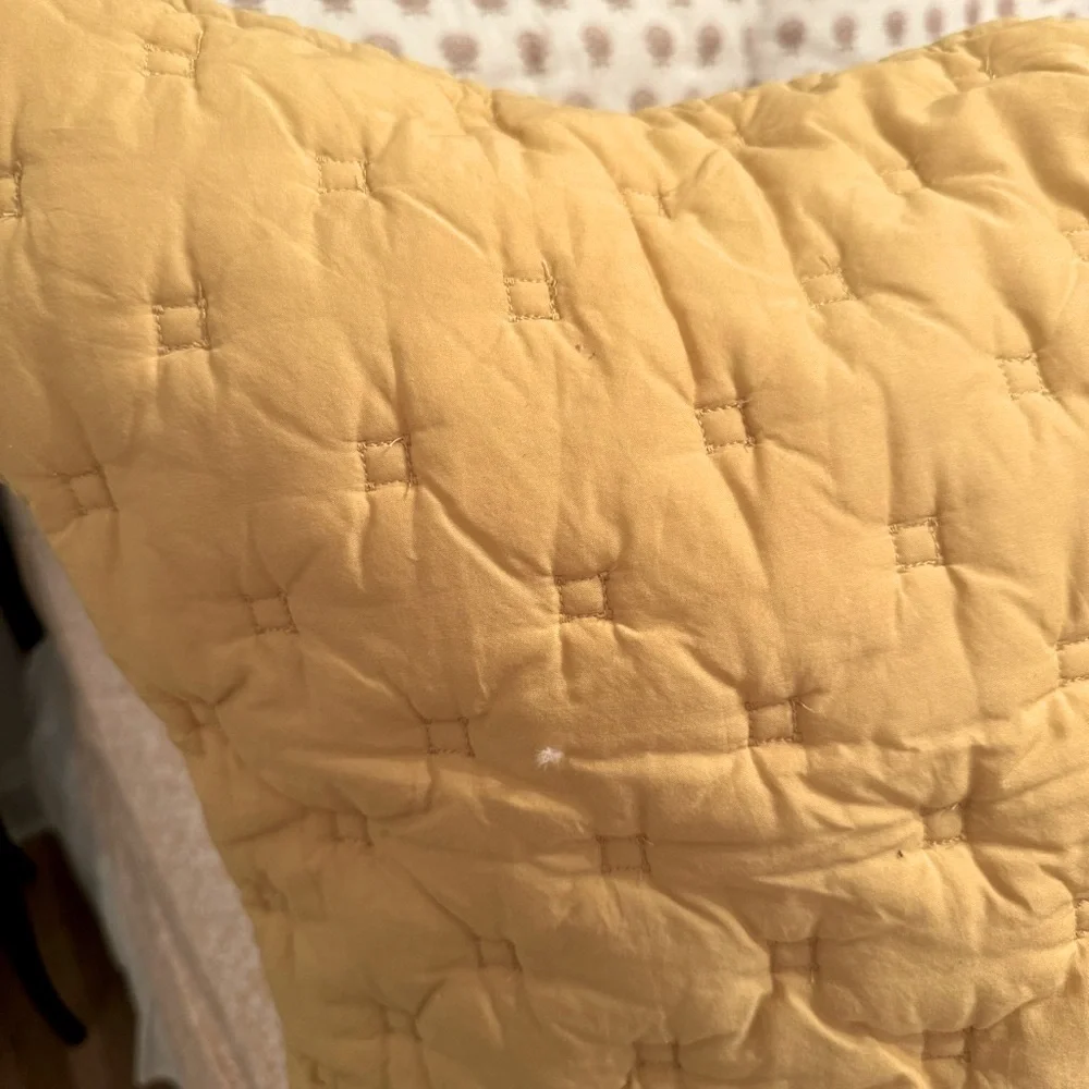 2/ Pottery Barn Kids Square Stitch Quilted Sham Set Of 2 Standard